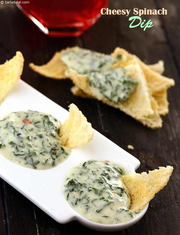 Cheesy Spinach Dip | Tarla Dalal