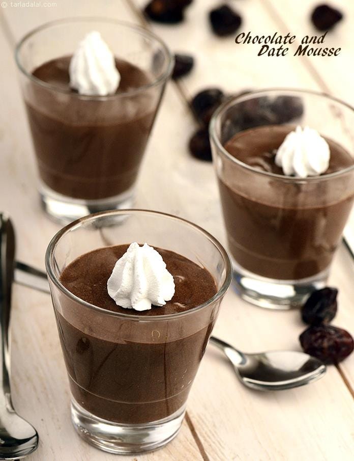 Chocolate and Date Mousse | Tarla Dalal