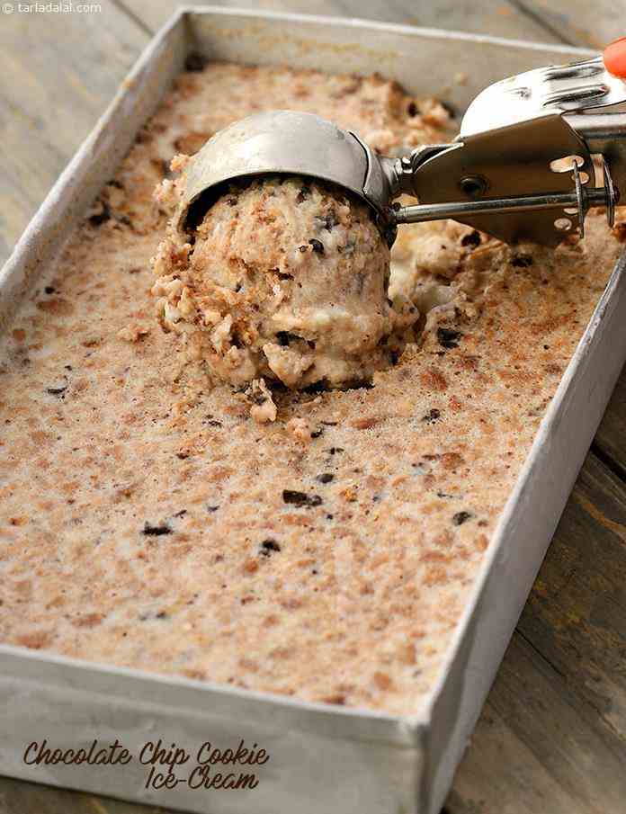 Chocolate Chip Cookie Ice - Cream | Tarla Dalal