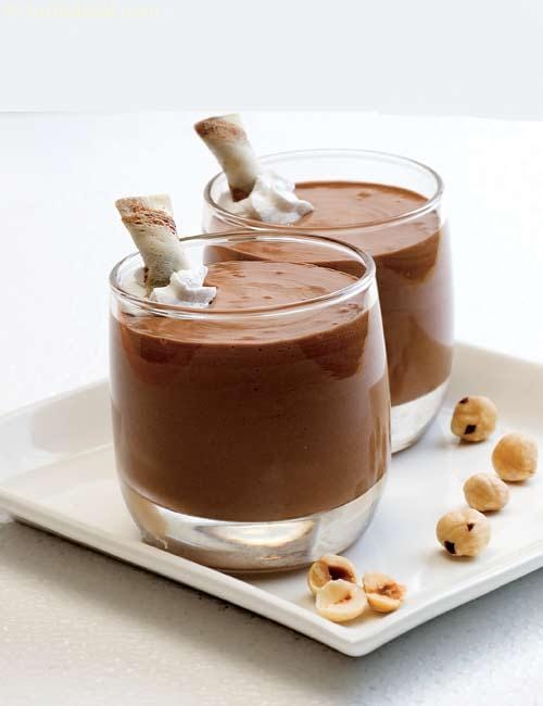 Chocolate Hazelnut Mousse ( Mousses Recipe) | Tarla Dalal