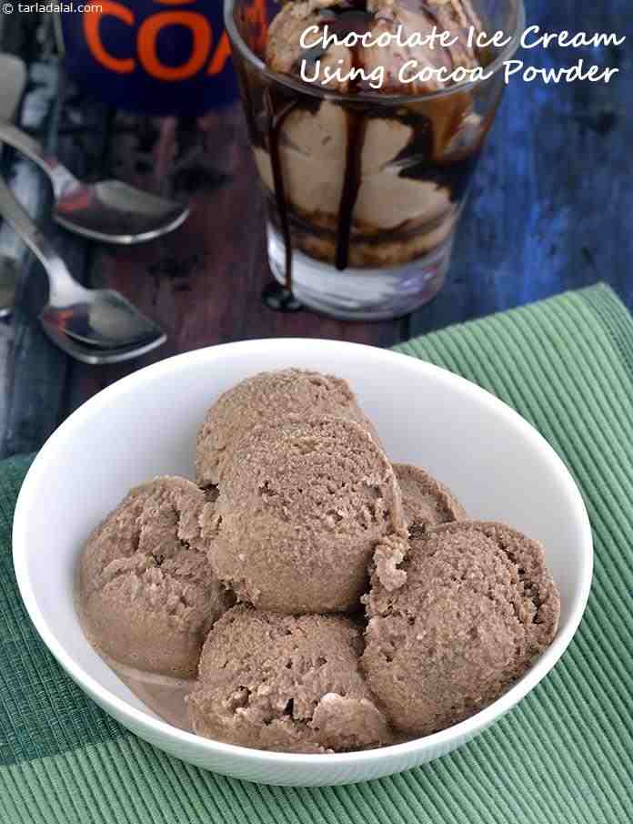 Chocolate Ice Cream Using Cocoa Powder | Tarla Dalal