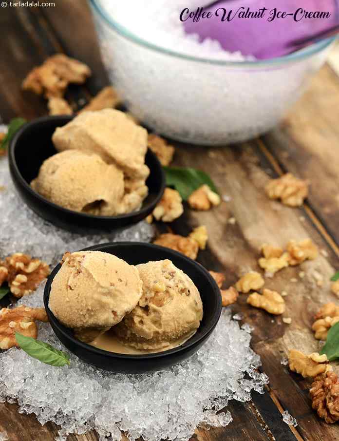 Coffee Walnut Ice- Cream | Tarla Dalal