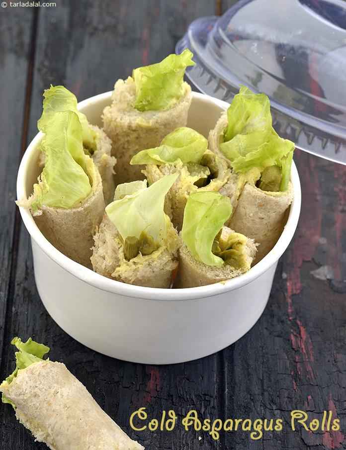 Cold Asparagus Rolls | Tarla Dalal