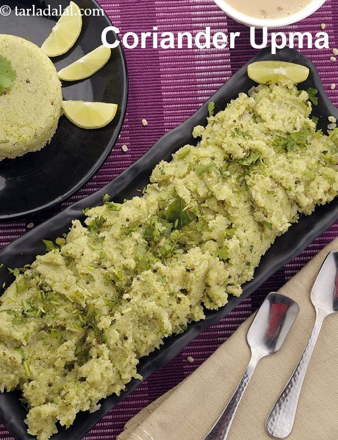 Coriander upma recipe | quick kothambir upma | rava coriander upma | | Tarla Dalal