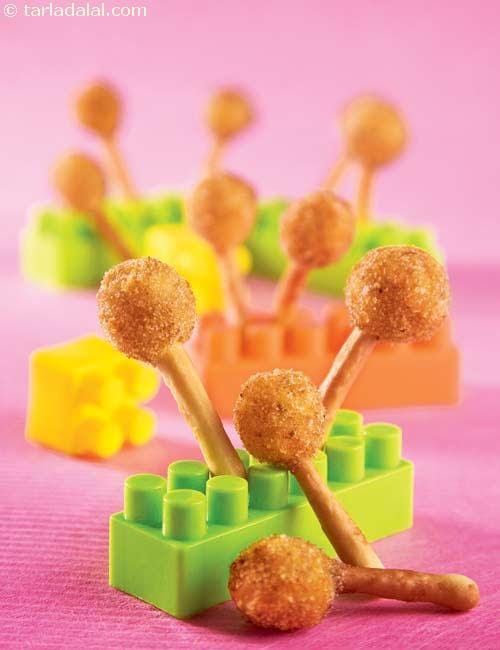 Corn, Spinach and Penne Lollipops ( Recipe for Toddlers) | Tarla Dalal