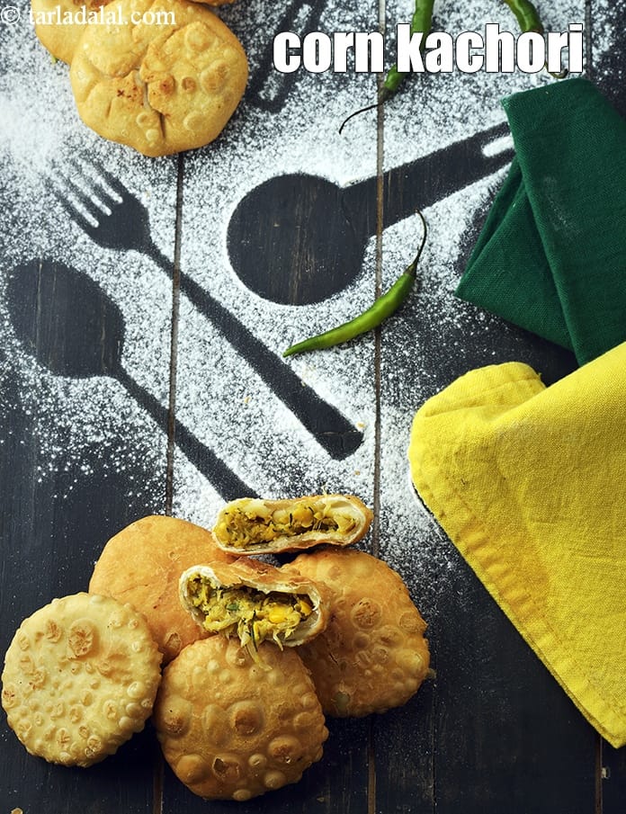 Corn kachori recipe | Indian bhutte ki kachori | crispy sweet corn kachori | | Tarla Dalal