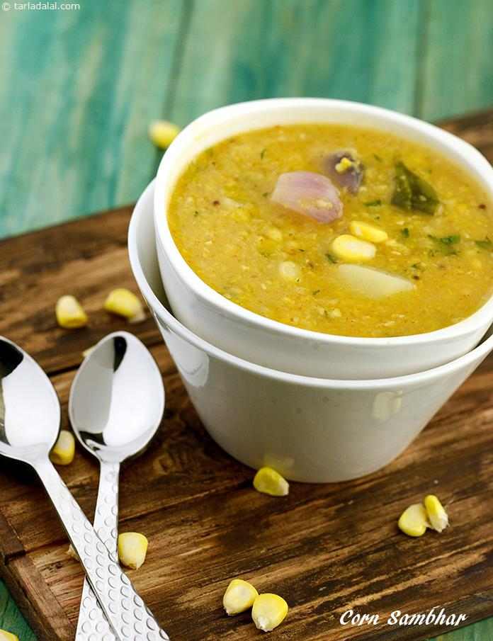 Corn Sambhar  ( South Indian Recipes ) | Tarla Dalal
