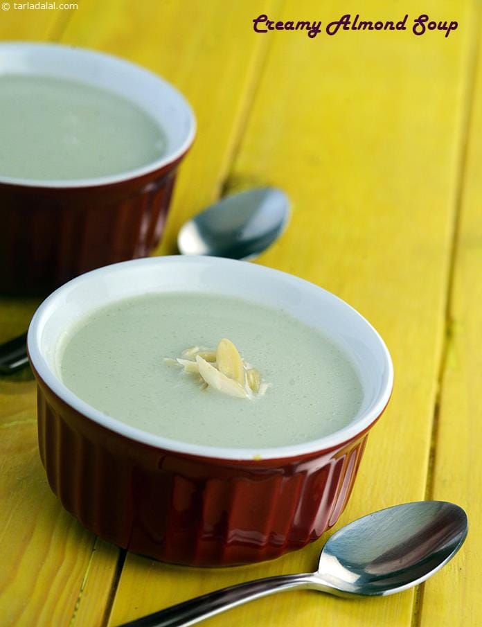 Creamy Almond Soup ( Jain International Recipe) | Tarla Dalal