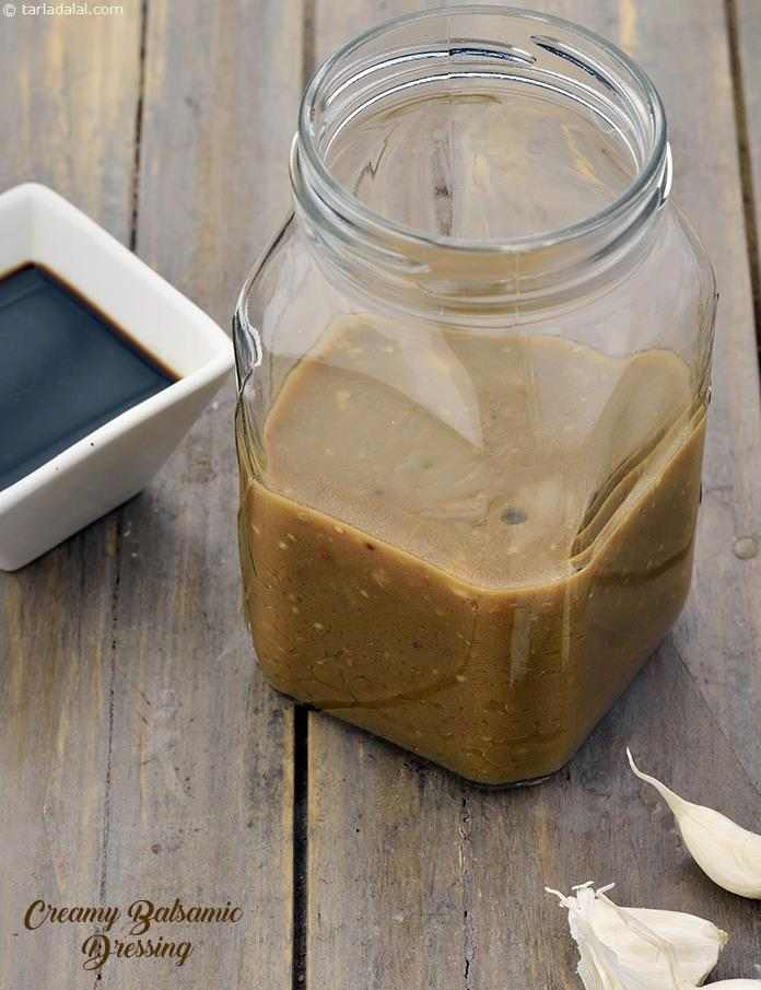 Creamy Balsamic Dressing, Balsamic Mayo Dressing | Tarla Dalal