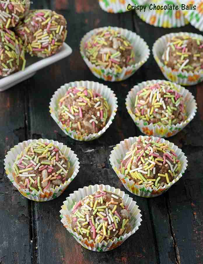 Crispy Chocolate Balls | Tarla Dalal