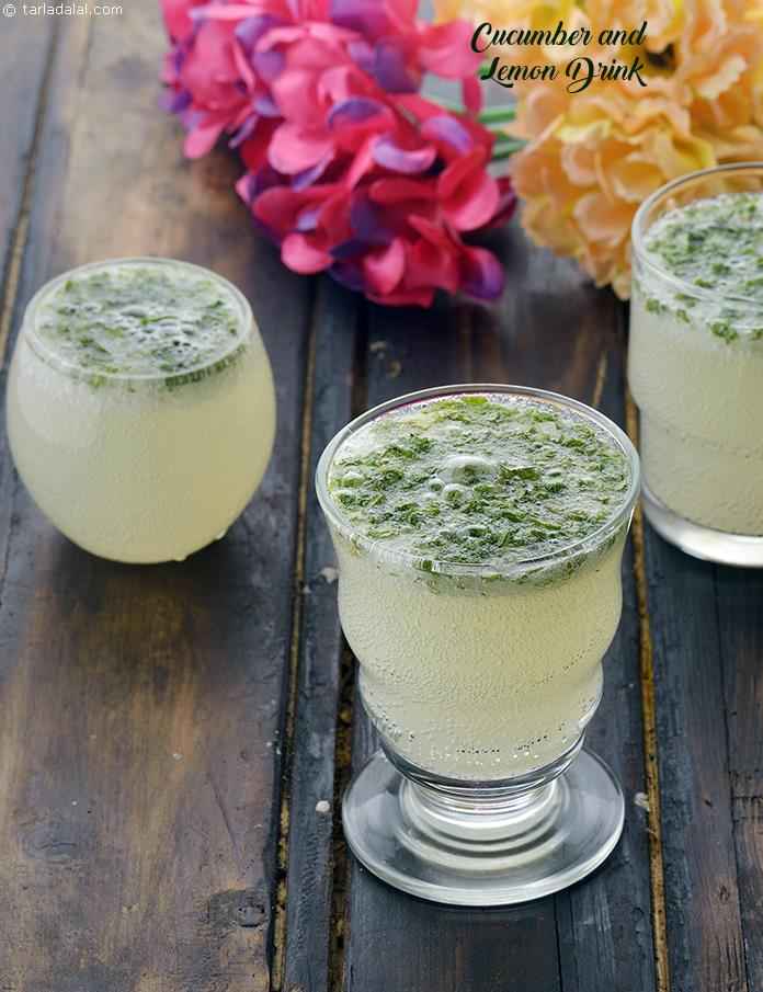 Cucumber and Lemon Drink | Tarla Dalal