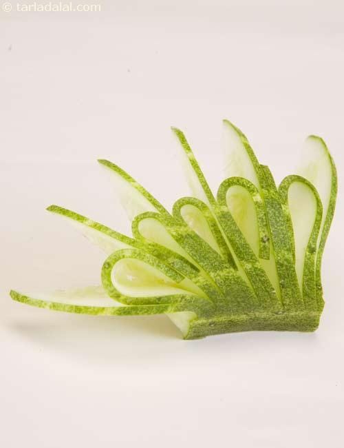 Cucumber Fan ( Fruit and Vegetable Carvings) | Tarla Dalal
