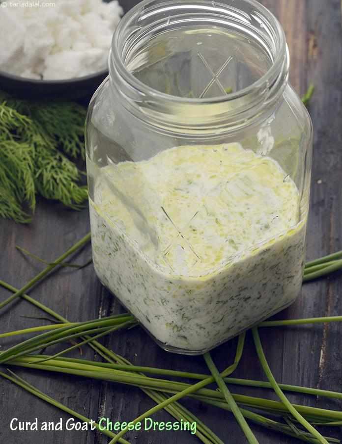 Curd and Goat Cheese Dressing | Tarla Dalal