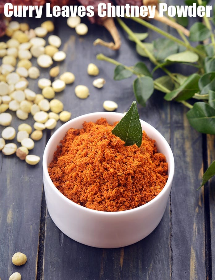 Curry leaves powder | curry leaves chutney powder | South-Indian curry leaves chutney powder | karibevu chutney powder | Kari bevu chutney pudi | karuveppilai podi | karivepaku podi | | Tarla Dalal