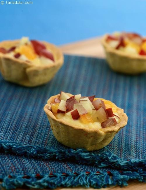 Custard Fruit Tarts | Tarla Dalal
