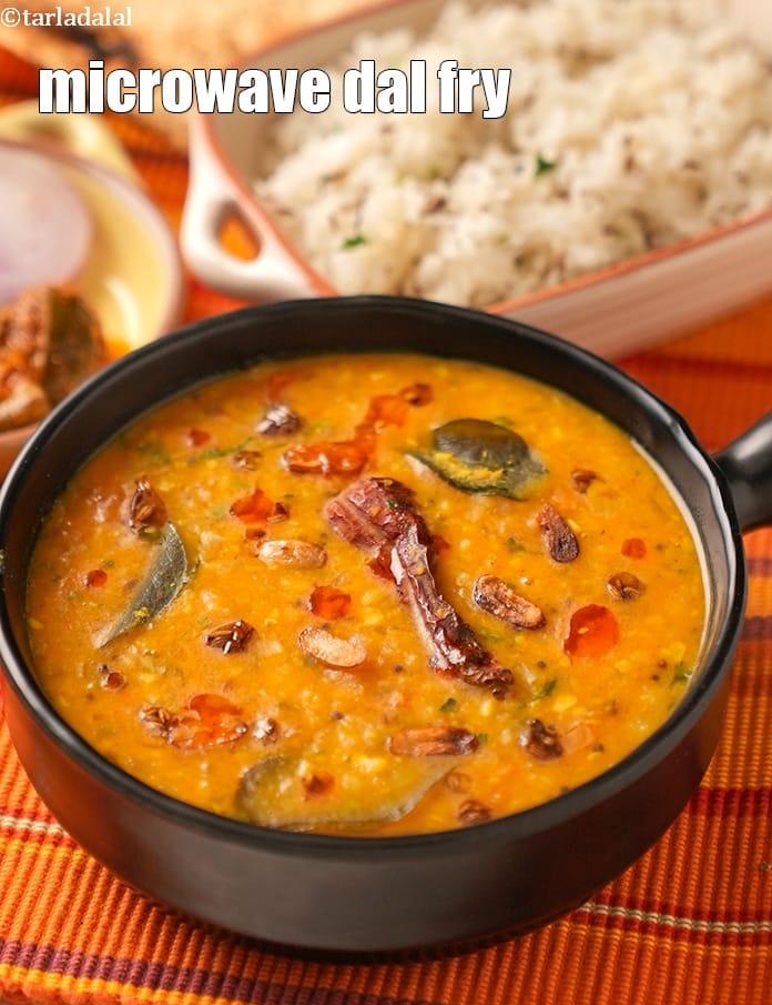 Microwave dal fry recipe | how to make dal in a microwave | dal tadka in microwave | | Tarla Dalal