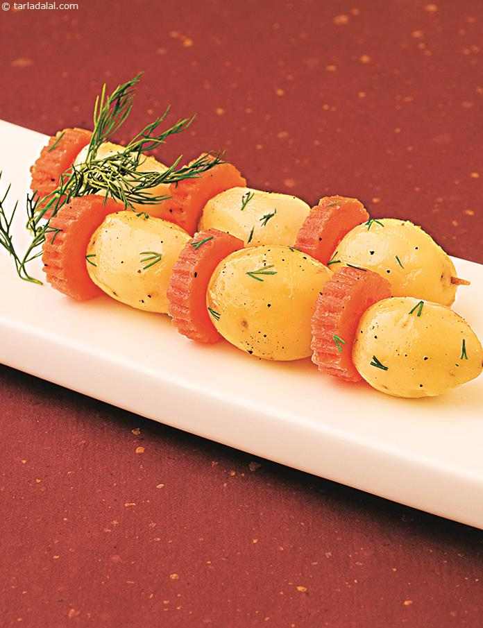 Dill Potatoes and Carrots ( Burgers and Smoothies Recipe) | Tarla Dalal