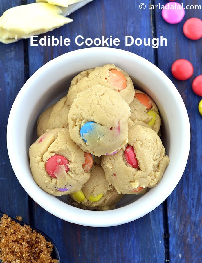 Edible Cookie Dough, Gems Cookie Dough | Tarla Dalal