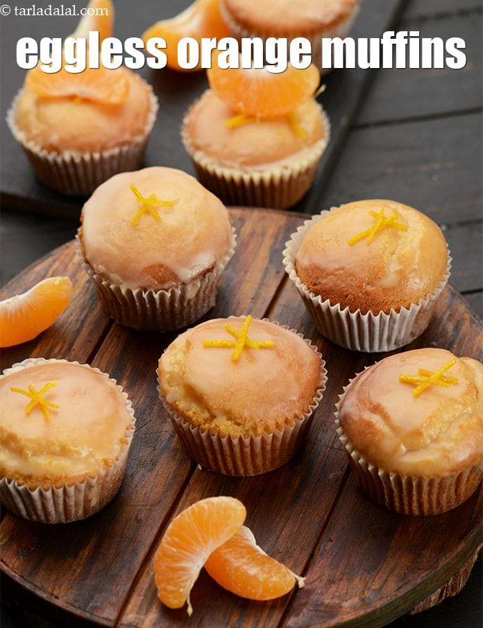 Eggless orange muffins recipe | easy orange muffin | moist orange muffin | | Tarla Dalal
