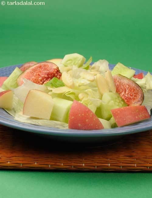 Fig And Almond Salad Recipe (Quick Recipes) | Tarla Dalal