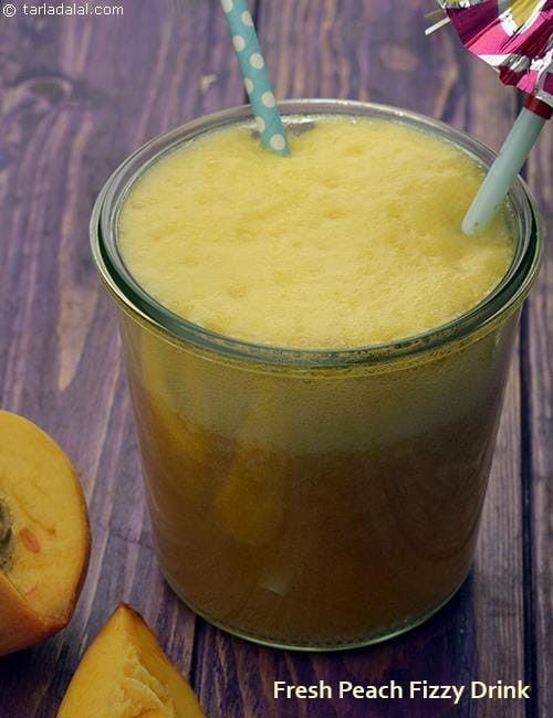 Fresh Peach Fizzy Drink | Tarla Dalal