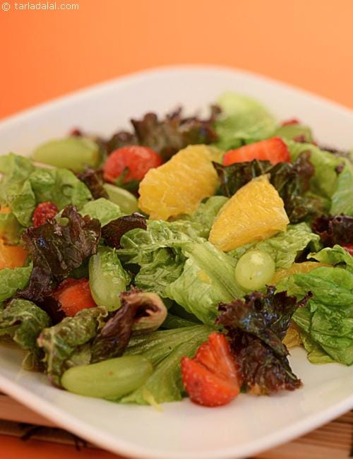 Fruity Lettuce Citrus Salad Recipe | Tarla Dalal