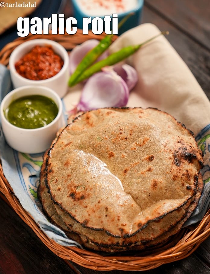 Garlic roti recipe | lehsuni roti | gluten free garlic roti |  | Tarla Dalal