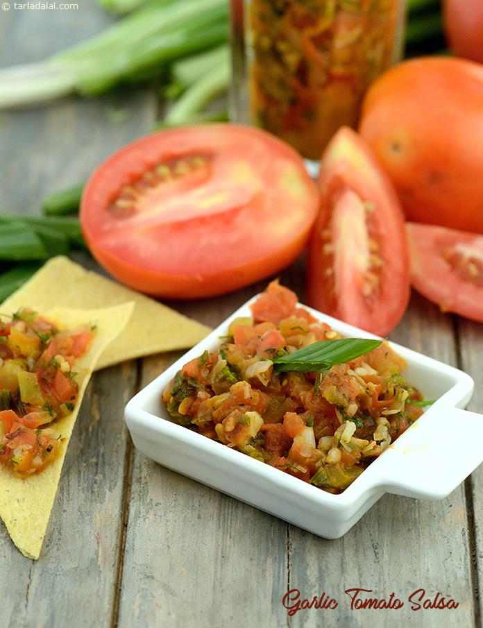 Garlic Tomato Salsa | Tarla Dalal