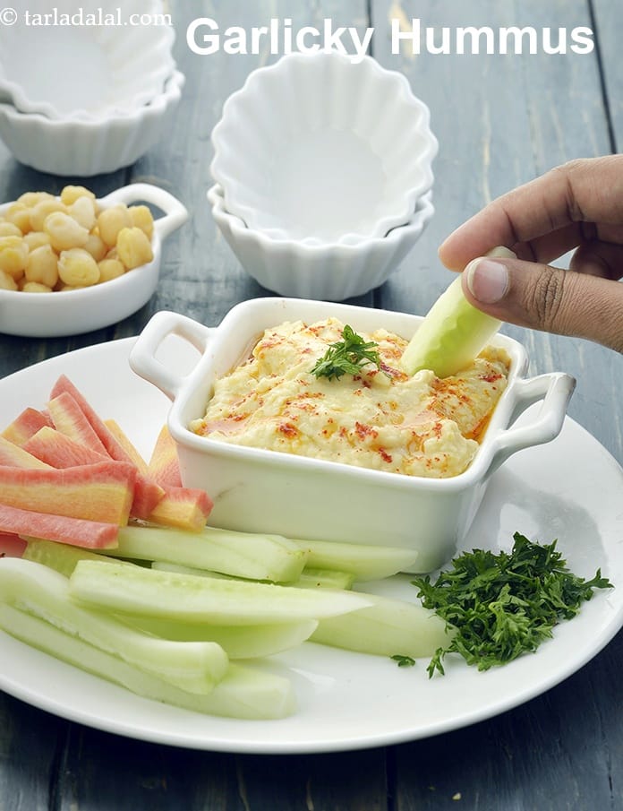 Garlicky Hummus | Tarla Dalal