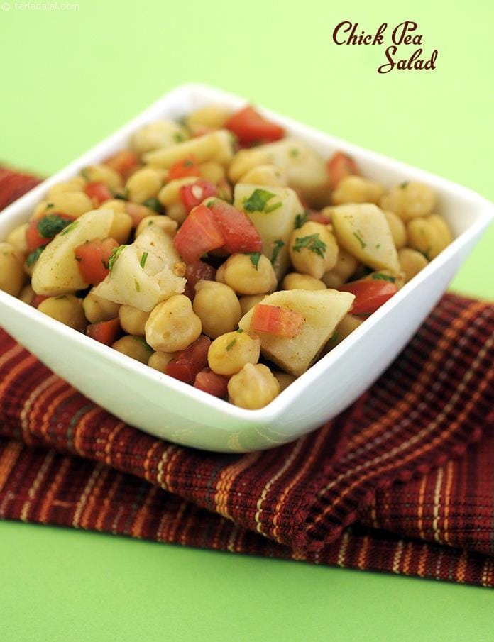 Chick Pea Salad (  Desi Khana) recipe, Indian Recipes | Tarla Dalal