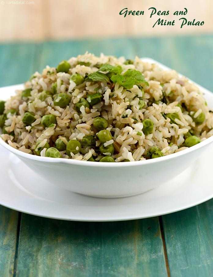 Green Peas and Mint Pulao | Tarla Dalal