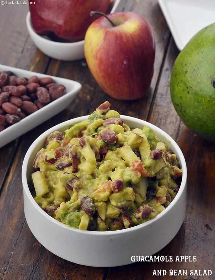 Guacamole, Apple and Bean Salad, Diabetic Friendly | Tarla Dalal