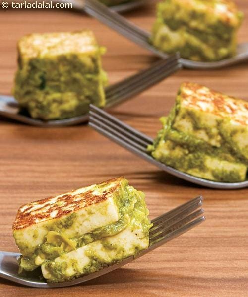 Hara Tava Paneer ( Healthy Starter Recipe ) | Tarla Dalal