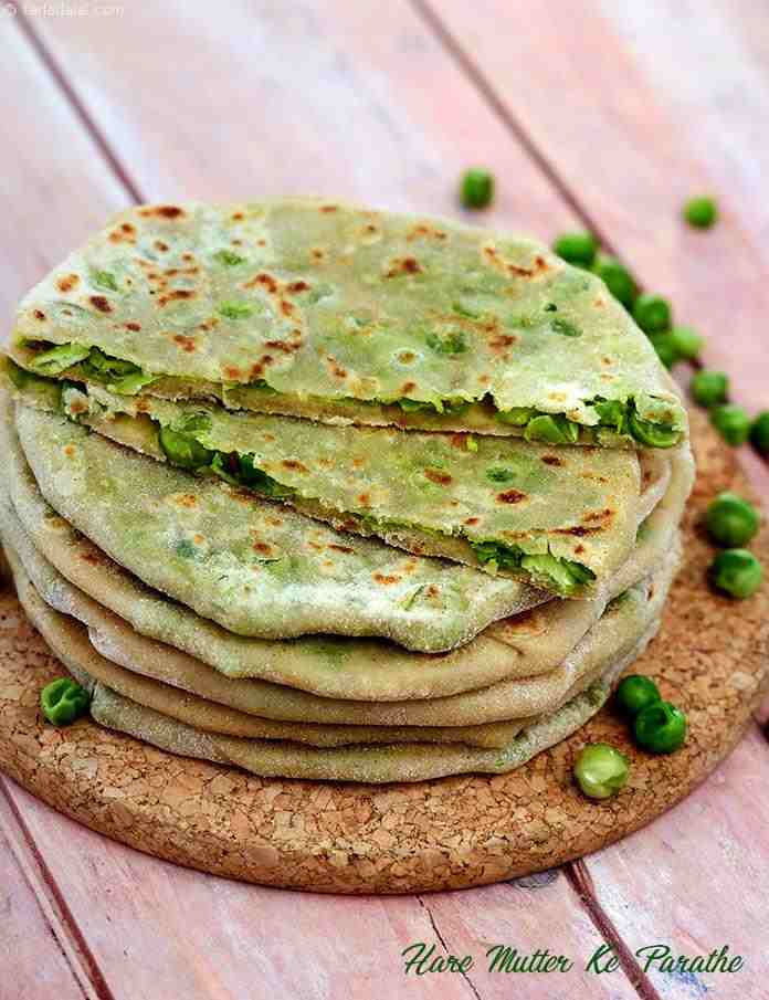 Hare Matar Ka Paratha recipe, How to make Hare Matar Ka Paratha | Tarla Dalal