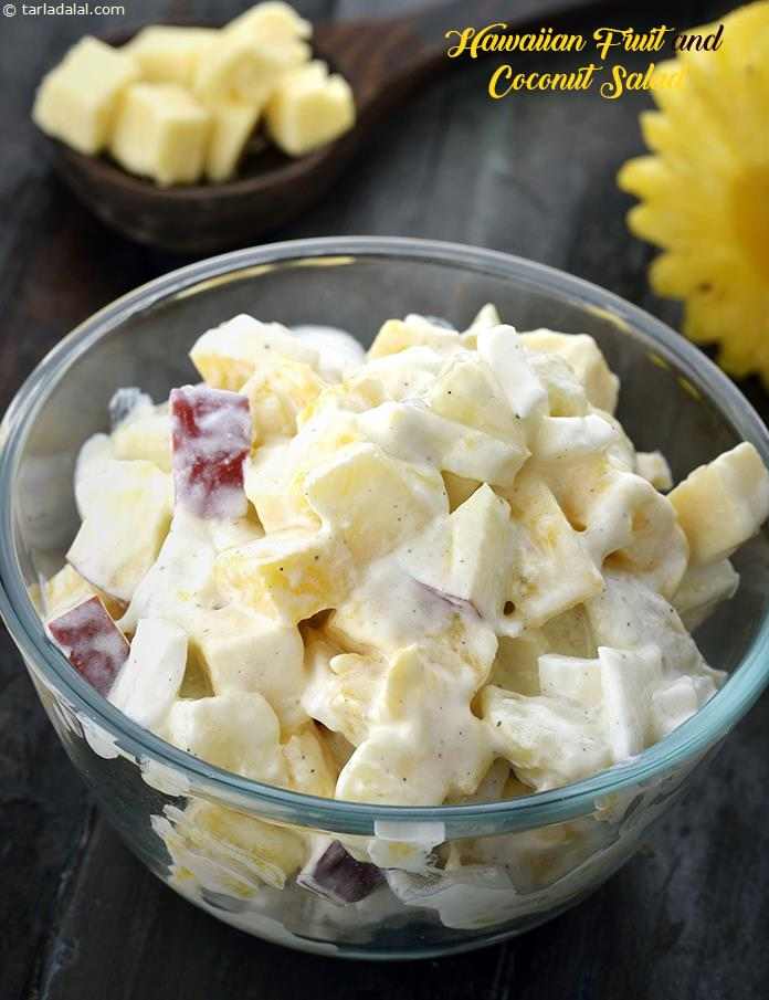 Hawaiian Fruit and Coconut Salad | Tarla Dalal