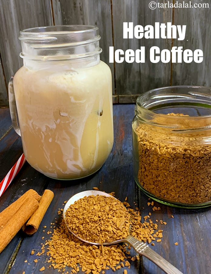 Healthy iced coffee recipe | Indian style iced coffee | ice coffee with coconut milk | ice coffee with almond milk | | Tarla Dalal