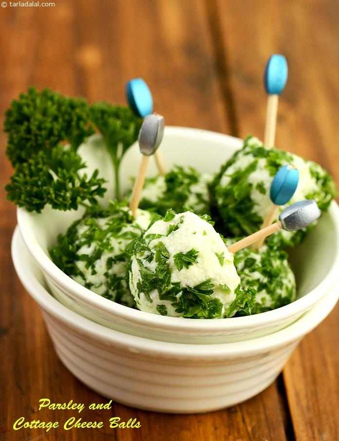 Parsley and Cottage Cheese Balls | Tarla Dalal
