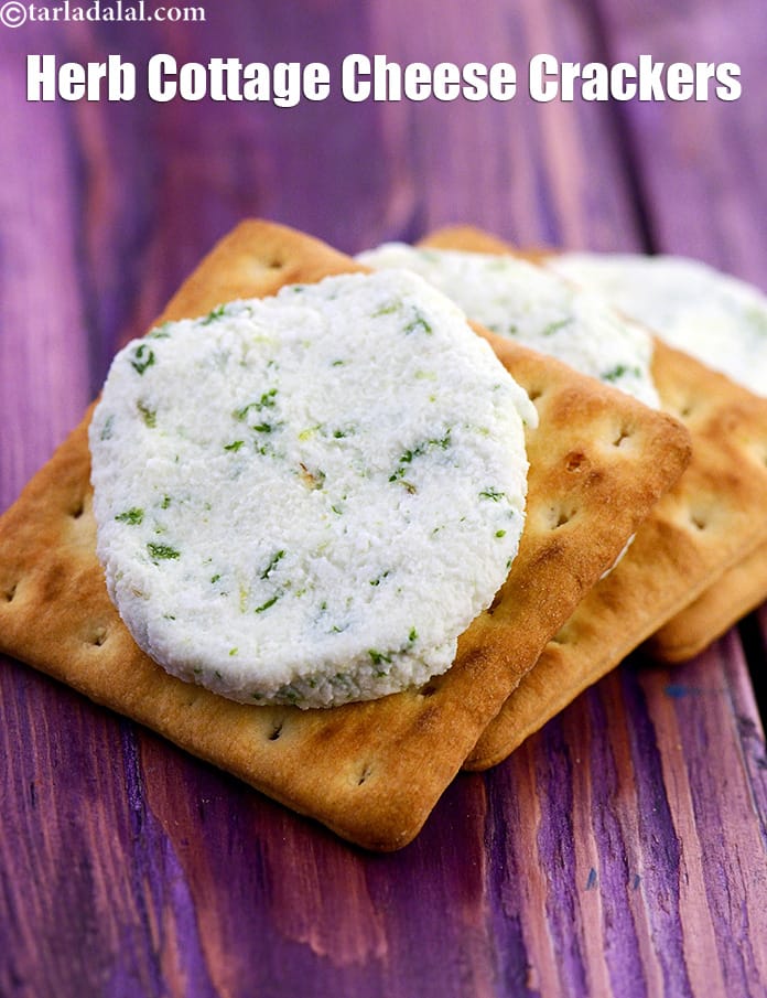 Herb cottage cheese crackers  recipe | suva paneer crackers | quick dill cottage cheese crackers | | Tarla Dalal