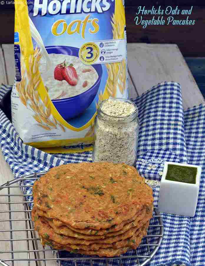 Horlicks Oats and Vegetable Pancakes | Tarla Dalal
