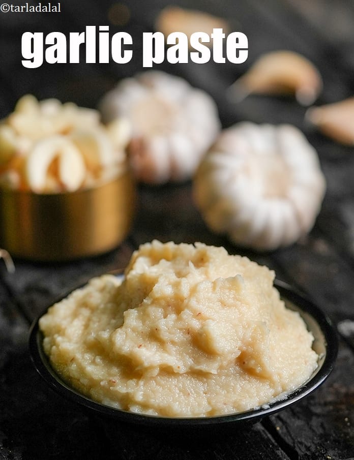 Garlic paste recipe | Indian style homemade garlic paste | how to make garlic paste | how to store lahsun paste | | Tarla Dalal