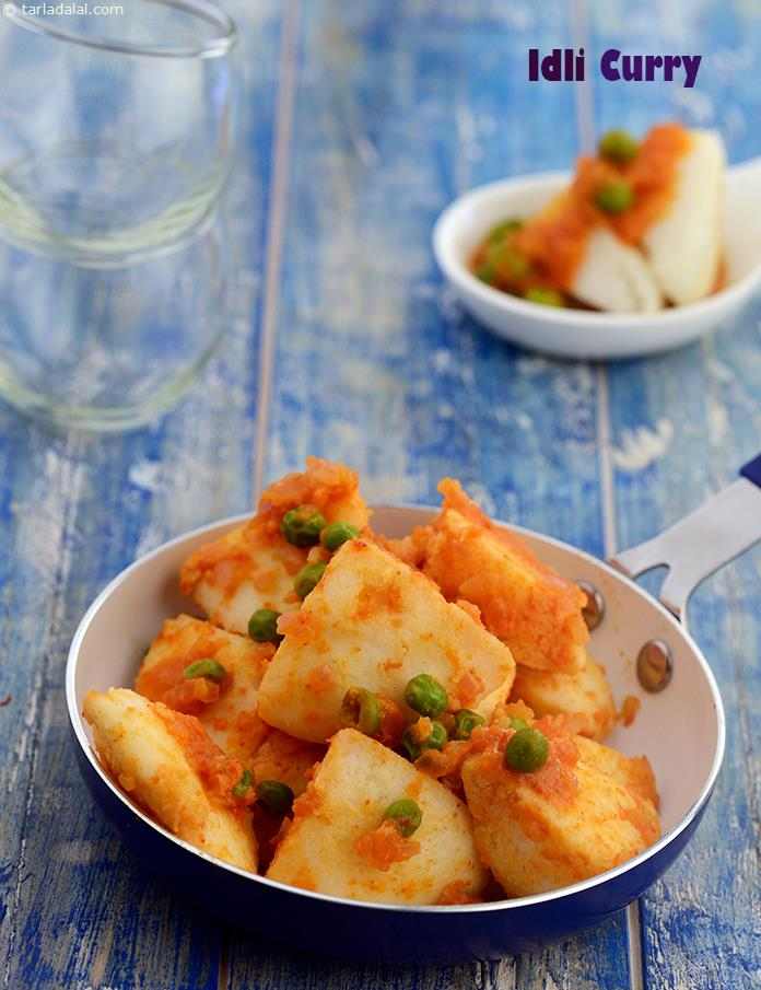 Idli curry recipe | leftover idli recipe | South Indian idli curry breakfast recipe | idli sabzi | | Tarla Dalal