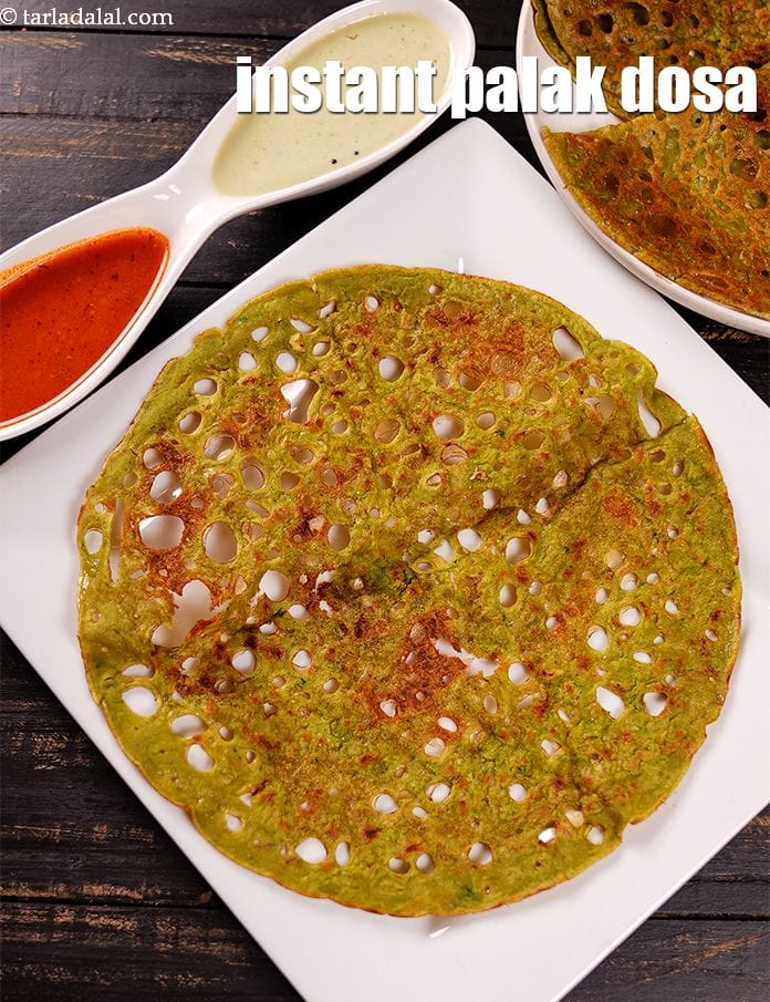 Instant palak dosa | palak rava dosa | spinach neer dosa | Tarla Dalal