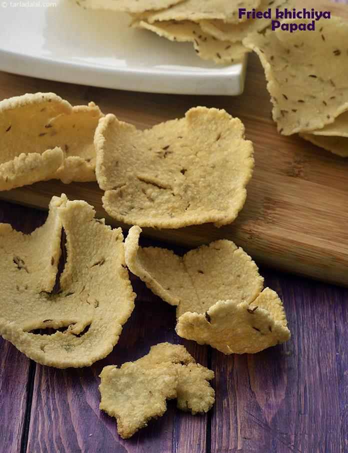 Khichiya Papad, Fried Khichiya Papad | Tarla Dalal
