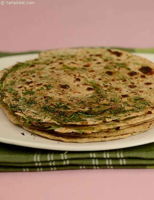 Lachha Soya Paratha | Tarla Dalal