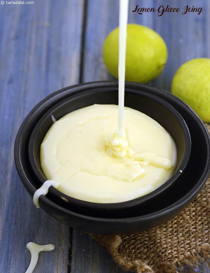 Lemon Glaze Icing | Tarla Dalal