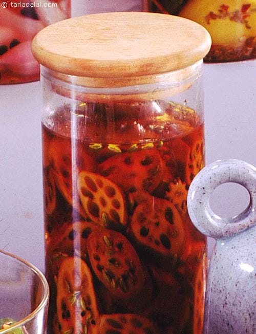 Lotus Stem Pickle | Tarla Dalal