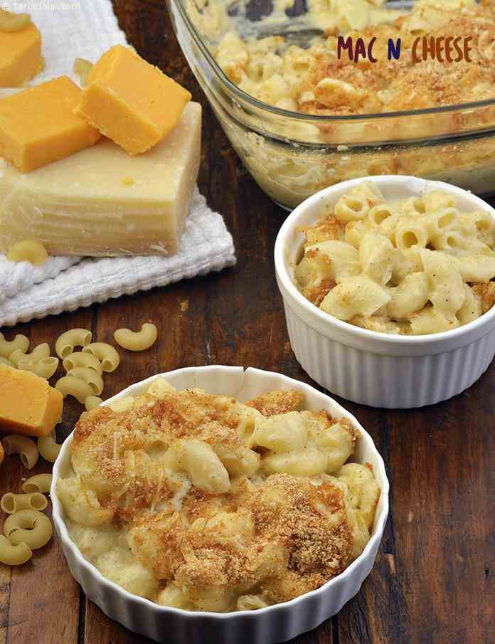 Mac N Cheese, Three - Cheese Mac N Cheese | Tarla Dalal