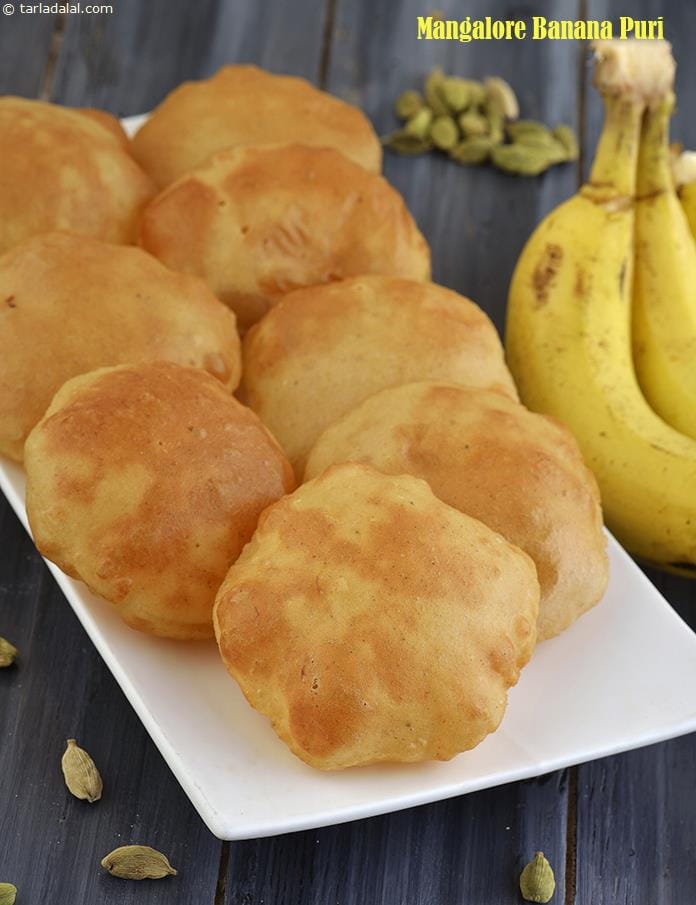 Mangalore Banana Puri, Mangalore Buns, Kele ki Puri | Tarla Dalal