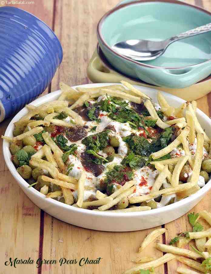 Masala Green Peas Chaat | Tarla Dalal