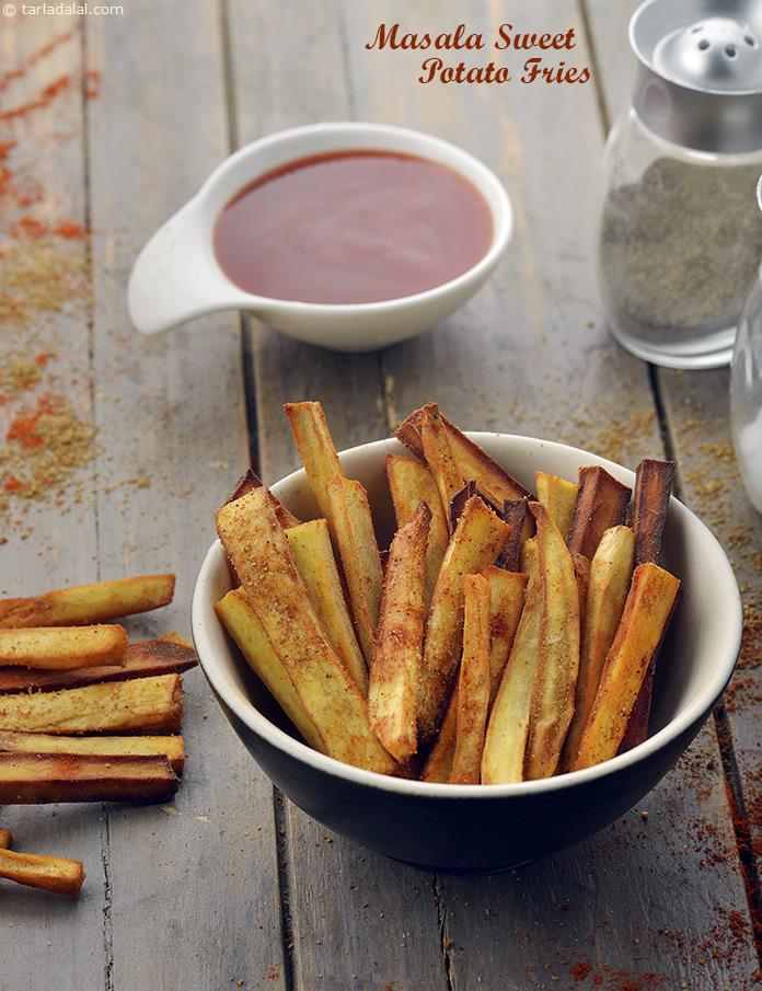 Masala Sweet Potato Fries | Tarla Dalal